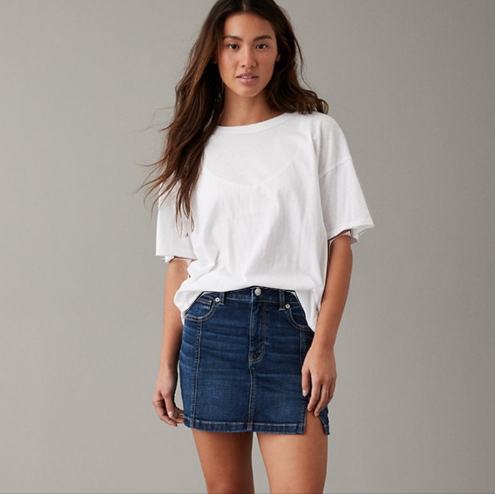American Eagle High Waisted Denim Mini Skirt